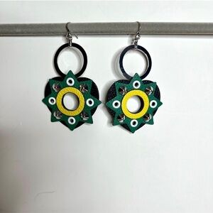 Henri Bendel Studded Heart Drop Earrings